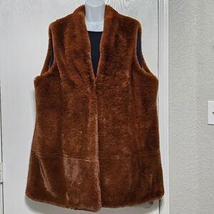 Soft Surroundings Faux Fur Vest 1X